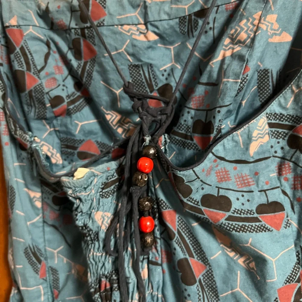 Silence + noise Strappy Dress with Feather Print western Indy - Picture 3 of 4
